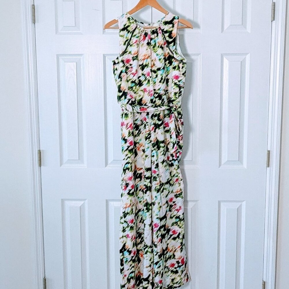 MAGGY  LONDON Women's Sleeveless Jumpsuit Size 6  Multi Color Print NWOT